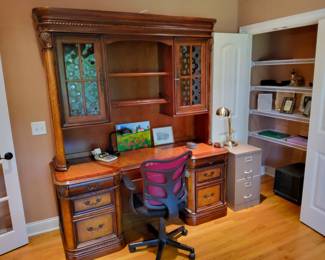 Aspen Home Desk and Hutch, Big and Tall Office Chair