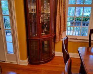 Mahogany Lighted Curio Cabinet