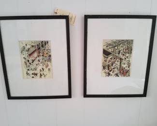 Pair of Vintage Tony Sang Framed Prints