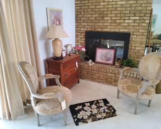 Pair of Antique French Painted Louis XVI Style Arm Chairs