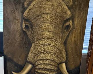 Large Elephant Wall Art on Canvas 