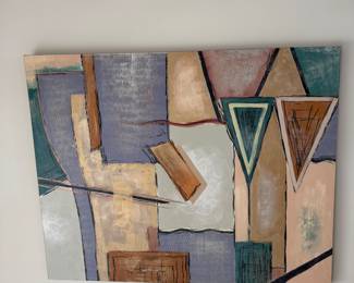 Very large abstract painting. One of many pieces of art.