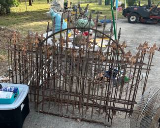 Antique iron fencing sections
