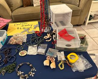 Lots of beautiful costume necklaces, bracelets and earrings!
