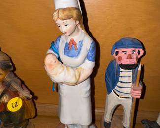 Vintage Lefton Nurse Figurine Holding Baby  Porcelain Hand Painted 8” Ceramic 
