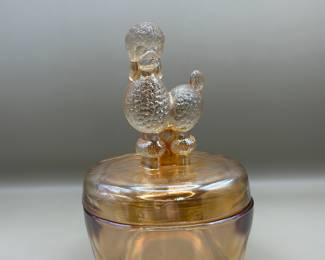 Jeannette Glass Poodle Powder Jar