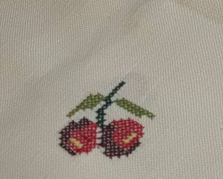 Cherry Patterned Table Cloth (w/ Napkins)