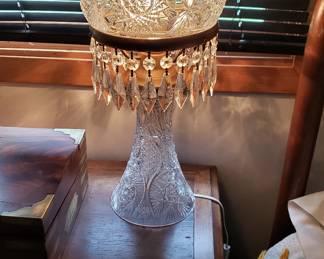 Cut glass crystal lamp. Its' stunning!