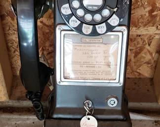 GTE rotary payphone from Venice CA. W/ key. Circa 1960's.