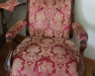 Black walnut parlor chair.