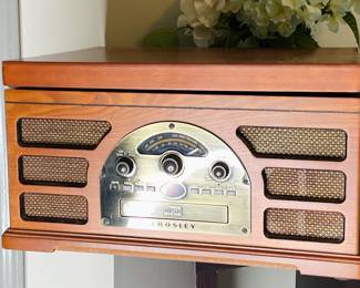This is a Crosley 5-in-1 entertainment center.