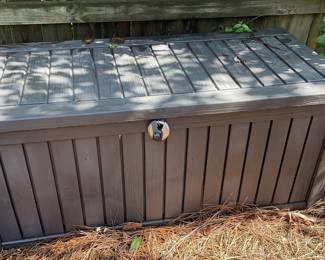 Keter Rockwood deck box.