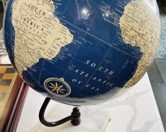 Decorative world globe with marble base