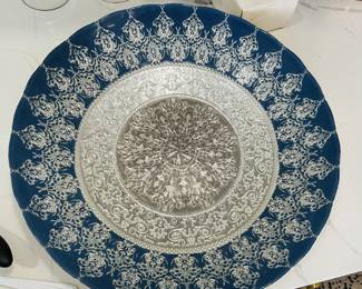 Decorative glass platter