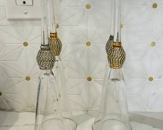 Gold Rhinestone Champagne Flutes