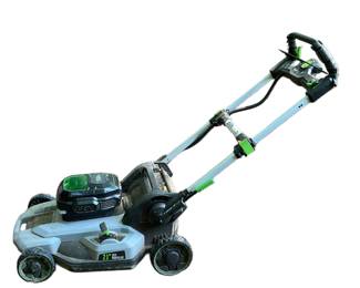 EGO Power+ 21" self-propelled cordless lawn mower.