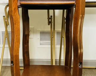 MCM vintage wooden side table with a drawer.