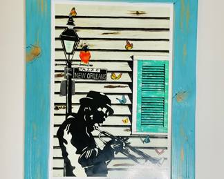This is a signed print titled "New Orleans Butterflies" by Ricky Charles.