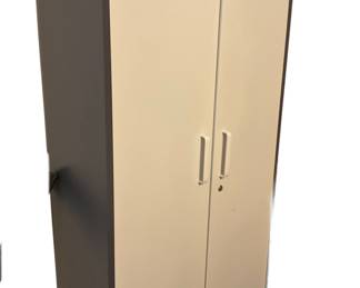 Metal Storage cabinet with two doors.