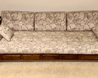 Howard wood frame bed, chair, and 3-pc occasional table set