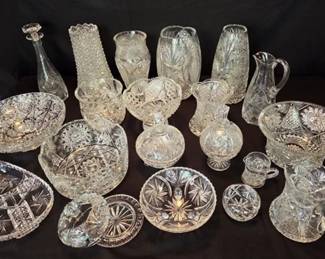 Hand Cut Crystal Vases and Serving Pieces
