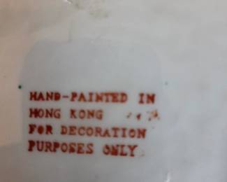 P.C.T. Hand-painted Porcelain plate with stand