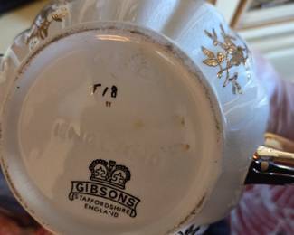 English Teapot Ivory and gold $20