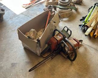 2 STIHL CHAINSAWS, HEDGE TRIMMER