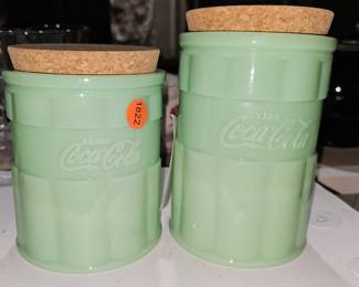 JADEITE COCA COLA CANISTERS