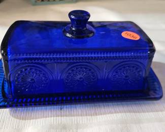 COBALT BLUE BUTTER DISH