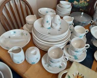 Vintage Franciscan Atomic Starburst 58 piece earthenware set