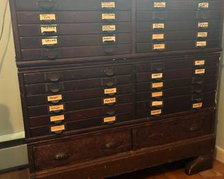Vintage Mahogany Blueprint/File Cabinet