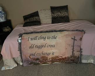 This is a single bed, used as a day bed.