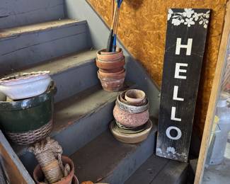 lots of little clay flower pots