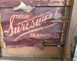 antique suresweet wooden grapefruit crate