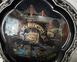 antique San Francisco tin tray