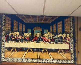 vintage last supper tapestry approximately 4'x3