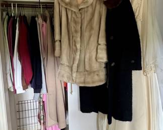 The coats have fur amenities such as collar or cuffs and flounce bottom