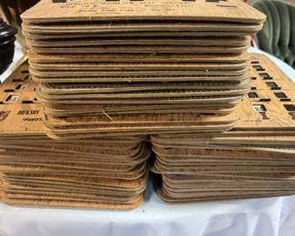 There are about 50 Vintage Pla-Mor Sliding Bingo Cards with LOCAL ADVERTISING