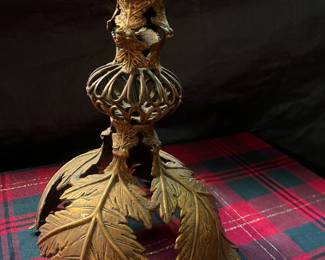 Vintage Brass Oak Leaf Table Lamp