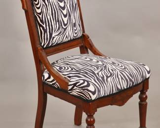 Victorian Chair with Modern Zebra print upholstery