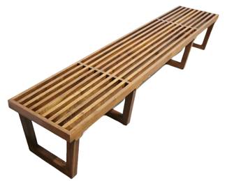 George Nelson style long slat bench