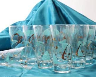 Set of 11 Federal Atomic tumblers