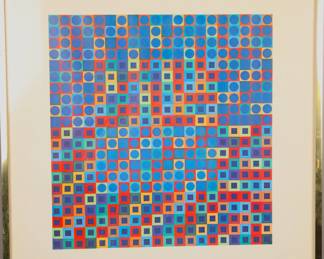 Victor Vasarely "Zebegen" Op Art Lithograph