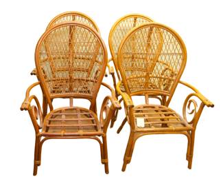 4X Mid-Century bamboo chairs