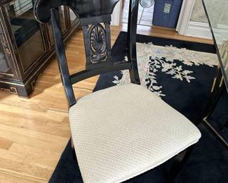 Glass Top Dining Table w/ Biedermeier Style Chairs
