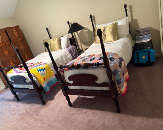 Set of mahogany beds twin antique