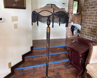 I can’t even express to you how gorgeous this lamp is. The shade is completely beaded, including the tassels.