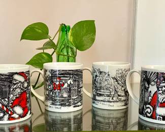 Vintage NOLA Christmas mug set