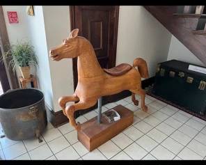 Large hand carved carousel horse